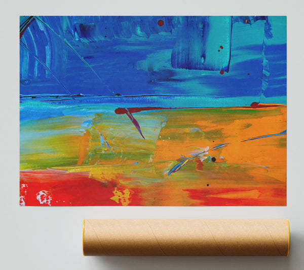 Blue Sky Orange Field Print