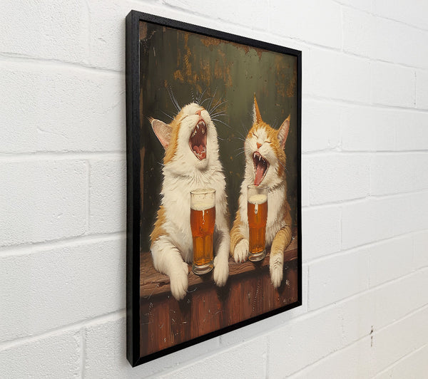 Cats Over A Pint Of Beer