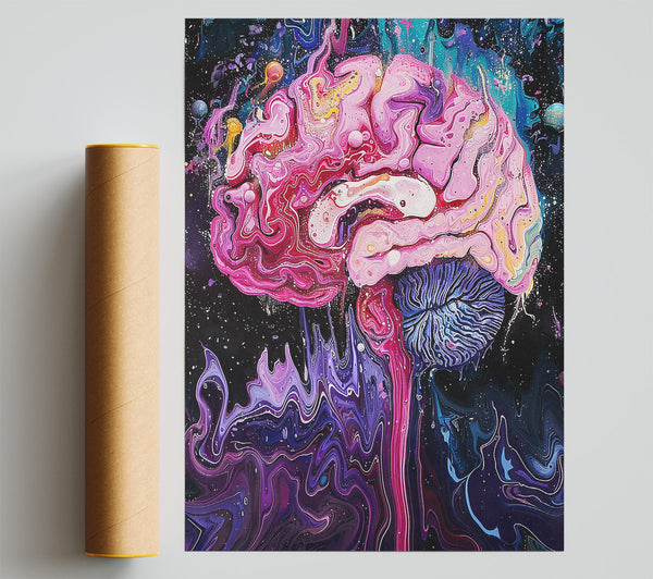 Pink Cosmic Brain Print