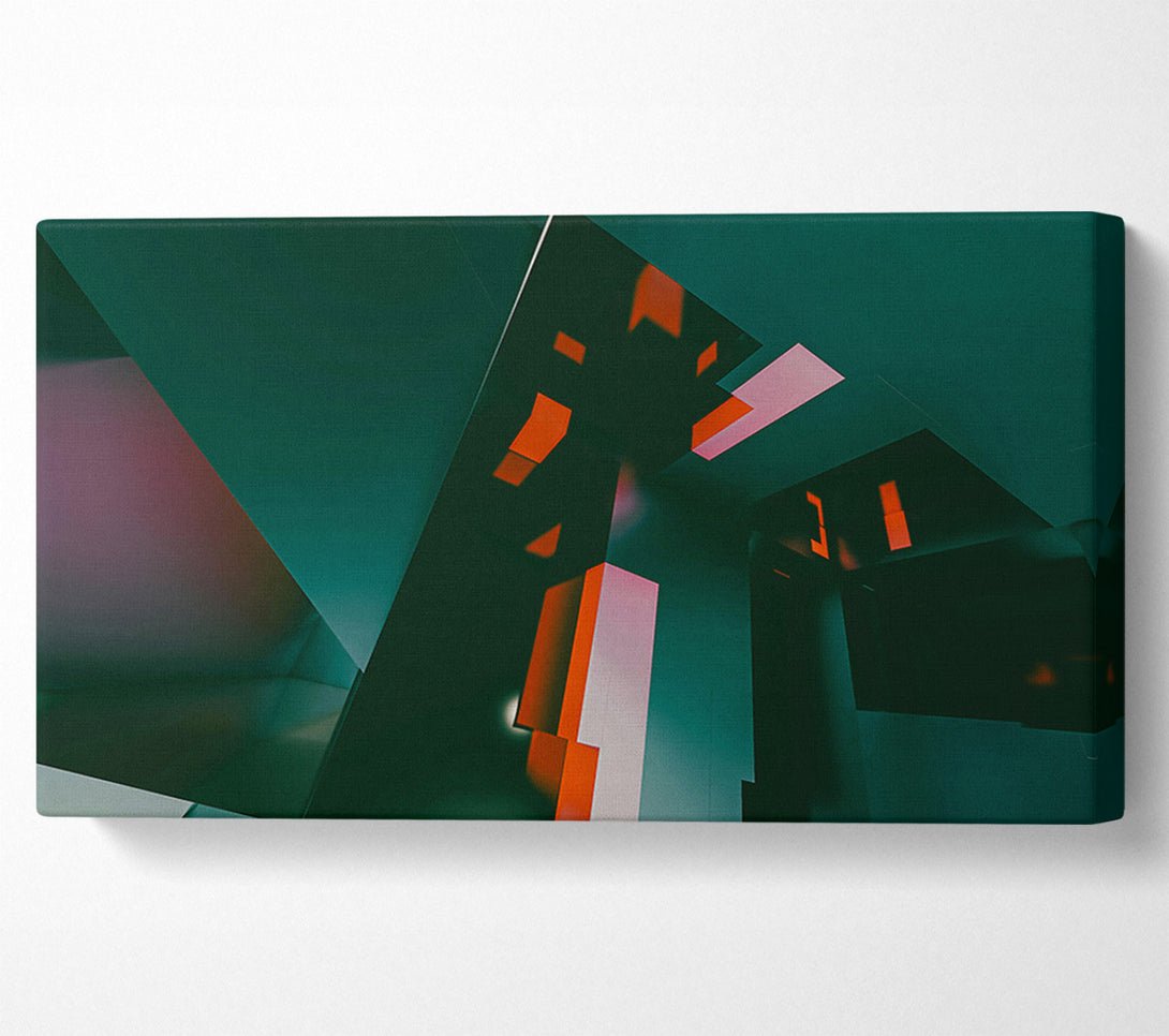  A Canvas Print of Emerald Geometric Echoes Canvas Wall Art