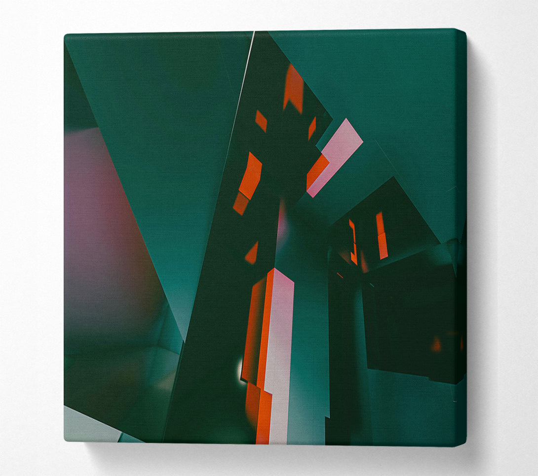 A Canvas Print of Emerald Geometric Echoes Canvas Wall Art