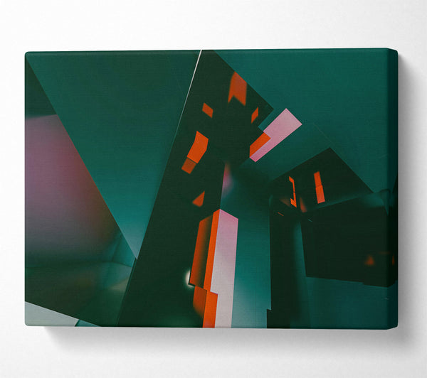  A Canvas Print of Emerald Geometric Echoes Canvas Wall Art