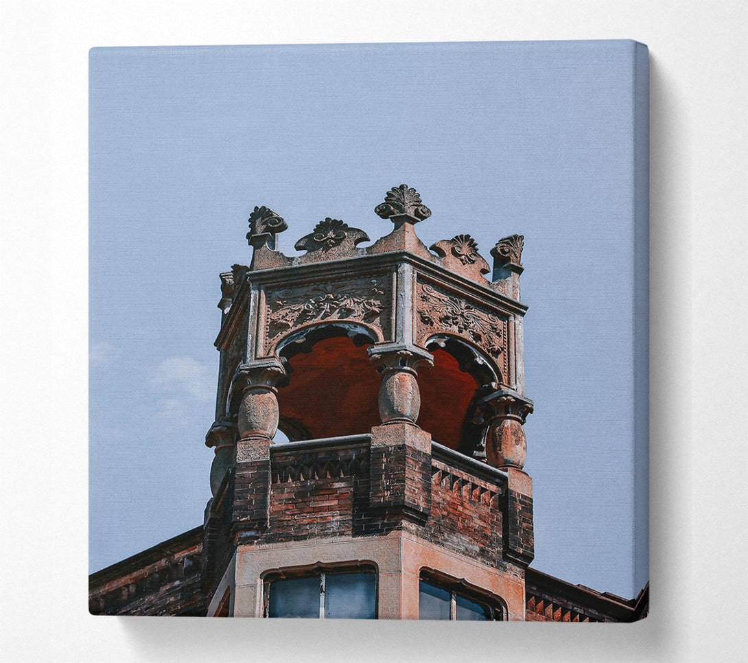  A Canvas Print of Crimson Brick Spire Canvas Print