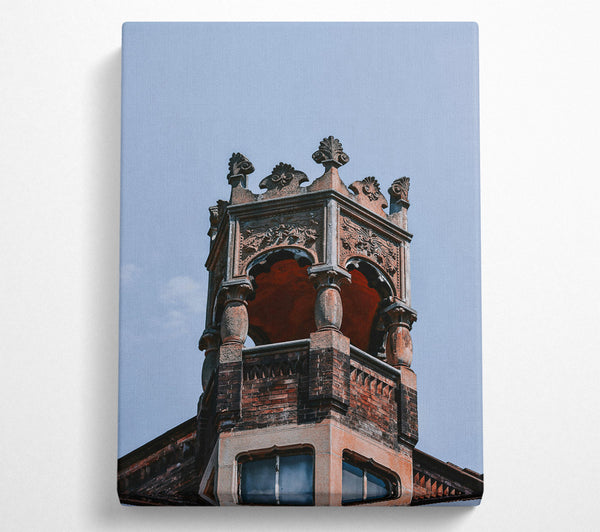  A Canvas Print of Crimson Brick Spire Canvas Print