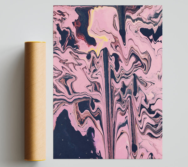 Crimson Pink Swirls Poster