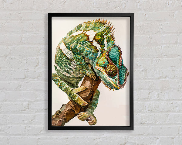Chameleon Looking Framed Print