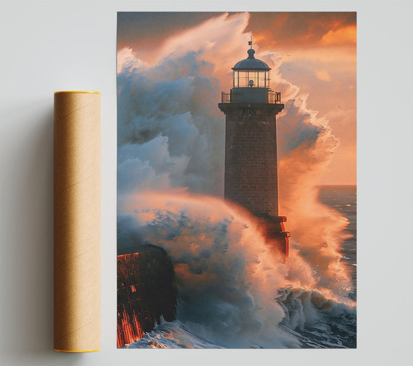 Orange Light Beacon Giclee Print