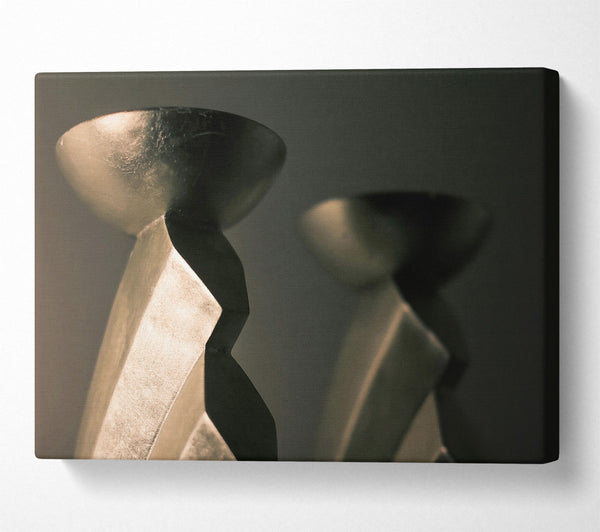  A Canvas Print of Silver Geometric Forms Canvas Wall Art