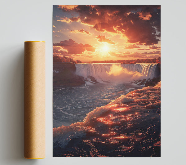 Golden Falls Sunset Print