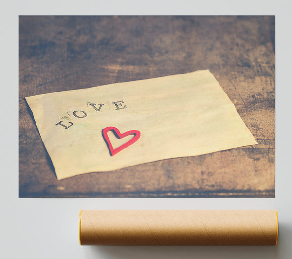 Red Love Note Giclee Print