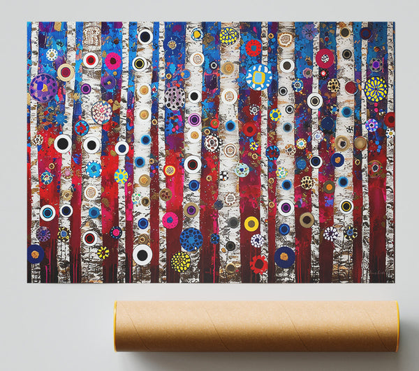 Crimson Birch Grove Giclee Print