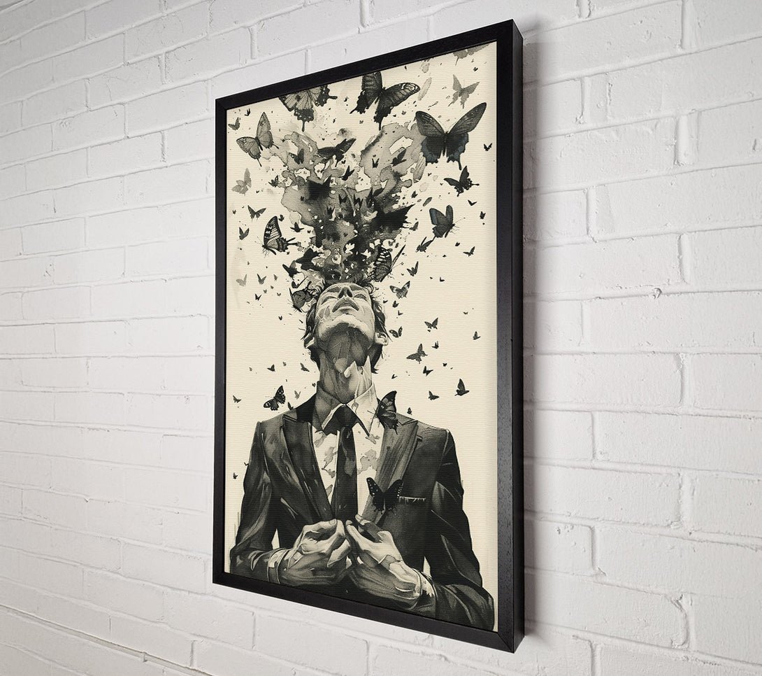  A Canvas Print of Black Butterflies Escape Canvas Print