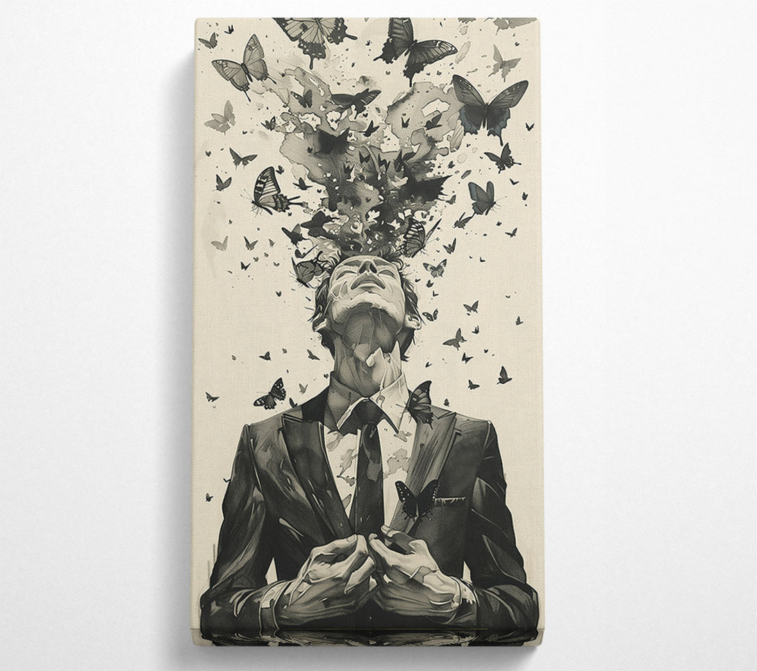  A Canvas Print of Black Butterflies Escape Canvas Print