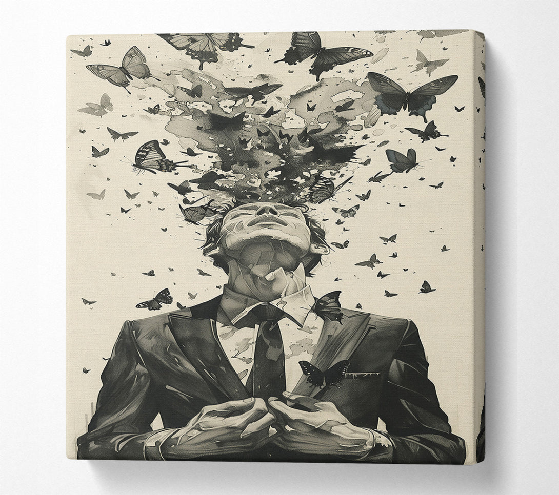  A Canvas Print of Black Butterflies Escape Canvas Print