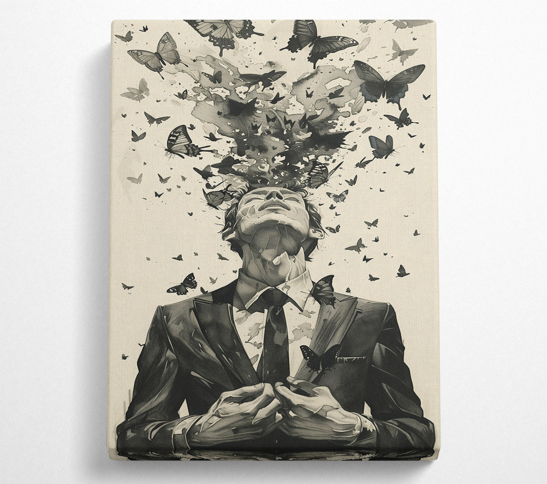  A Canvas Print of Black Butterflies Escape Canvas Print