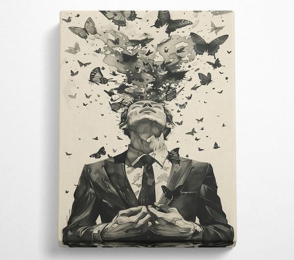  A Canvas Print of Black Butterflies Escape Canvas Print