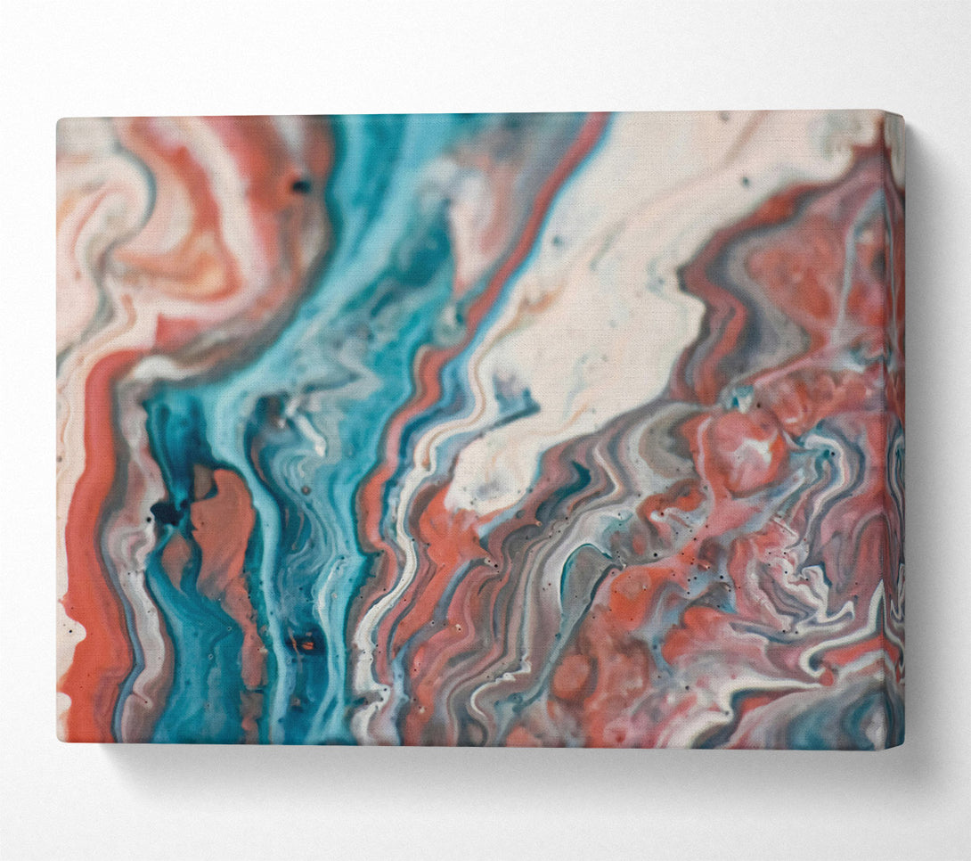  A Canvas Print of Teal Abstract Swirls Canvas Wall Art