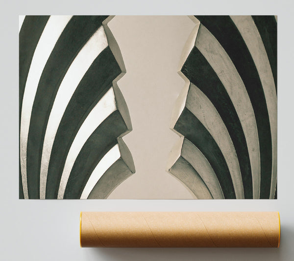 Silver Wave Abstract Poster