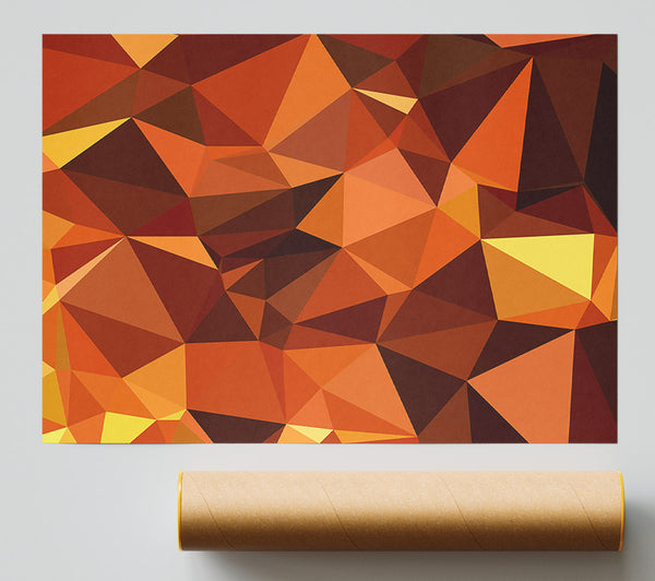 Orange Geometric Abstract Giclee Print