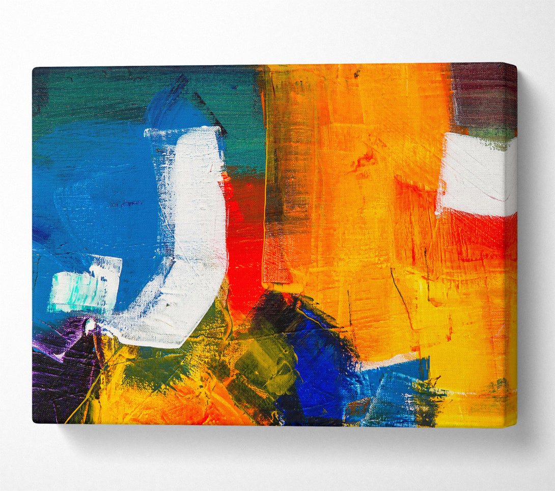  A Canvas Print of Orange Abstract Strokes Canvas Wall Art