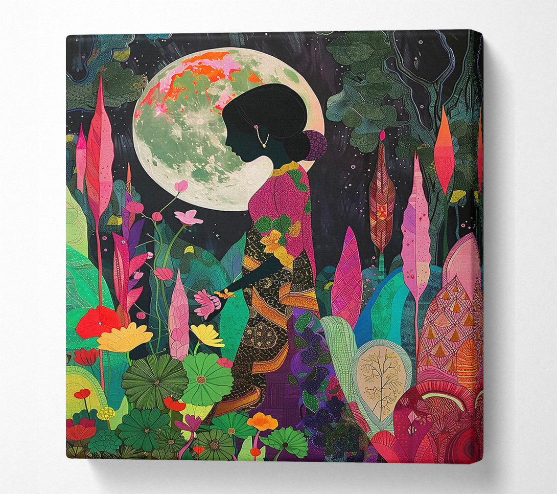  A Canvas Print of Green Moon Garden Canvas Print