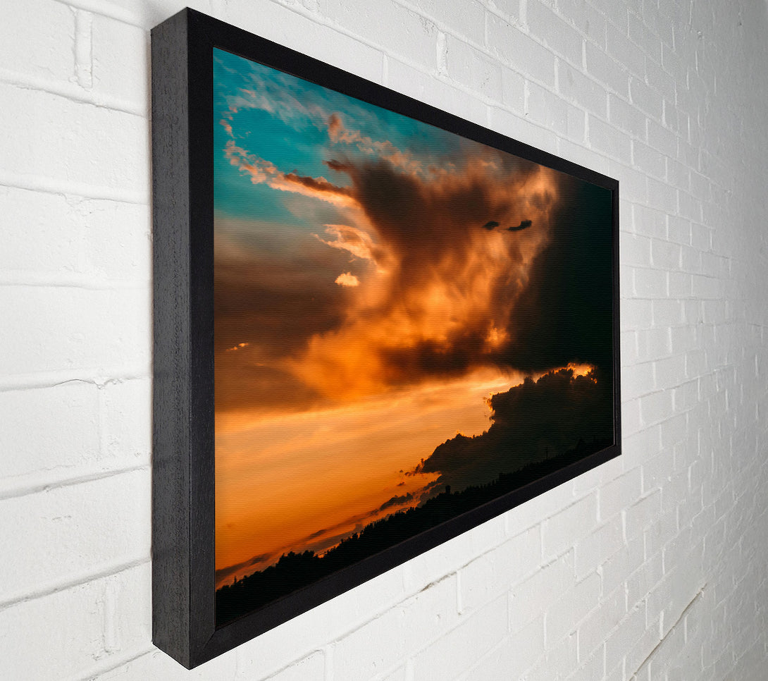  A Canvas Print of Orange Sunset Clouds Canvas Art