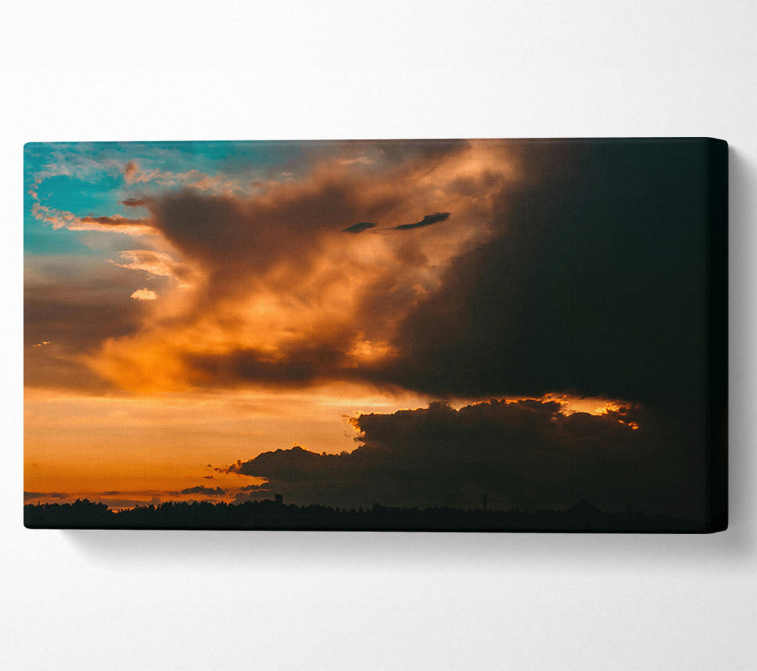  A Canvas Print of Orange Sunset Clouds Canvas Art