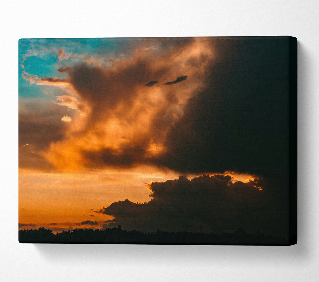  A Canvas Print of Orange Sunset Clouds Canvas Art