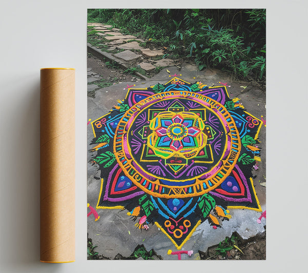 Yellow Mandala Bloom Giclee Print