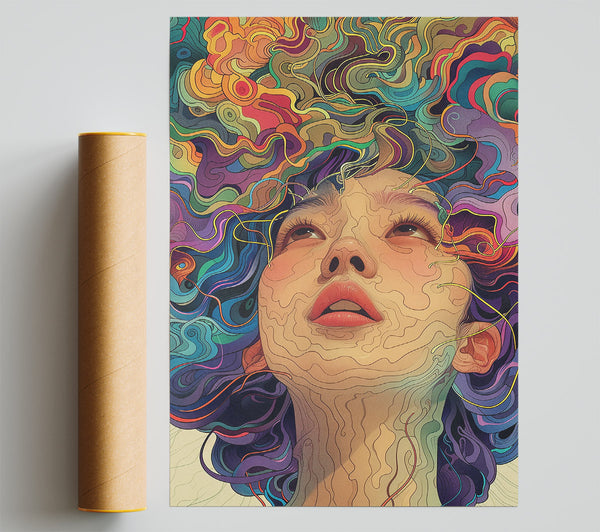 Crimson Curls Embrace Giclee Print