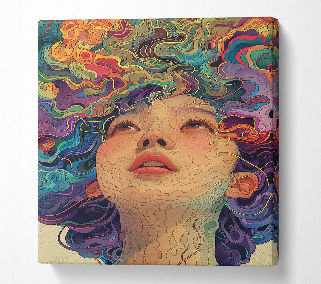  A Canvas Print of Crimson Curls Embrace Canvas Art