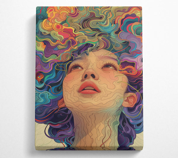  A Canvas Print of Crimson Curls Embrace Canvas Art