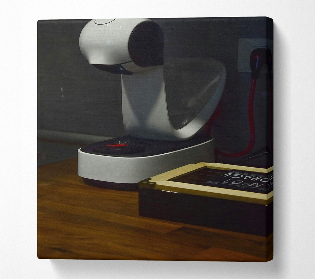  A Canvas Print of White Coffee Machine Still Life Canvas Art