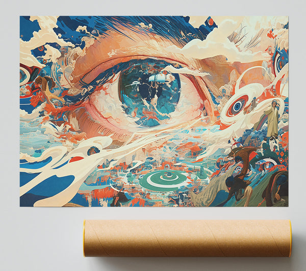 Azure Dreamscape Eye Print