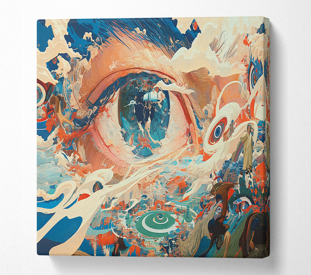  A Canvas Print of Azure Dreamscape Eye Canvas Art