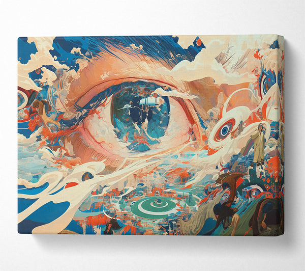  A Canvas Print of Azure Dreamscape Eye Canvas Art