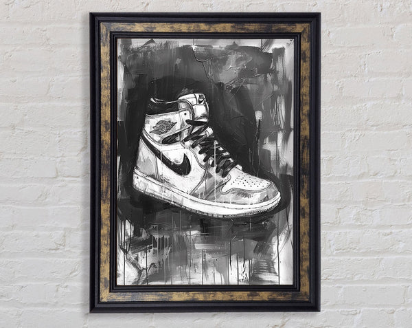 Charcoal Sneaker Framed Print