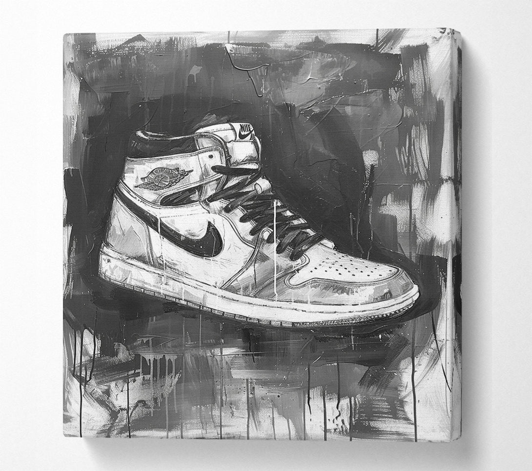  A Canvas Print of Charcoal Sneaker Canvas Art