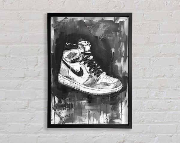 Charcoal Sneaker Framed Print