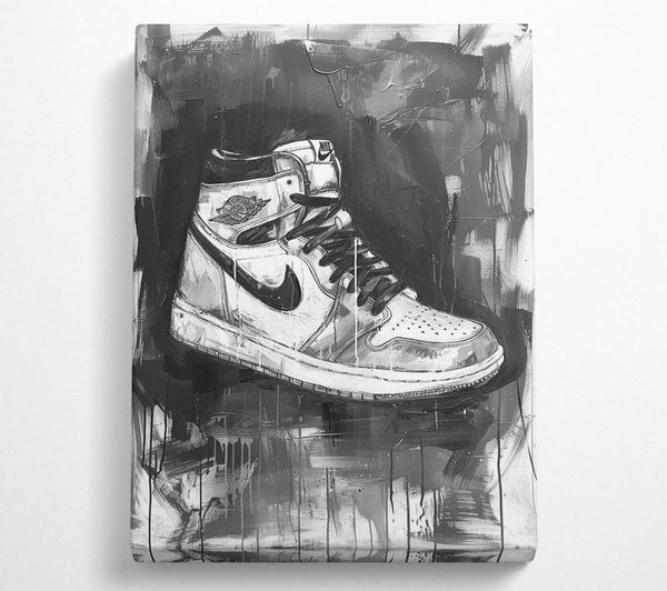  A Canvas Print of Charcoal Sneaker Canvas Art