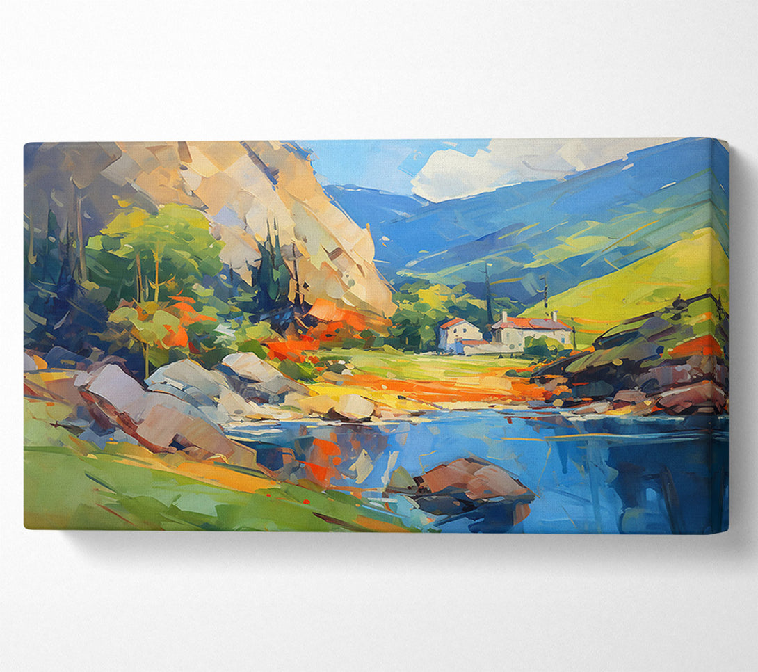  A Canvas Print of Blue Reflections In The Valley Canvas Art
