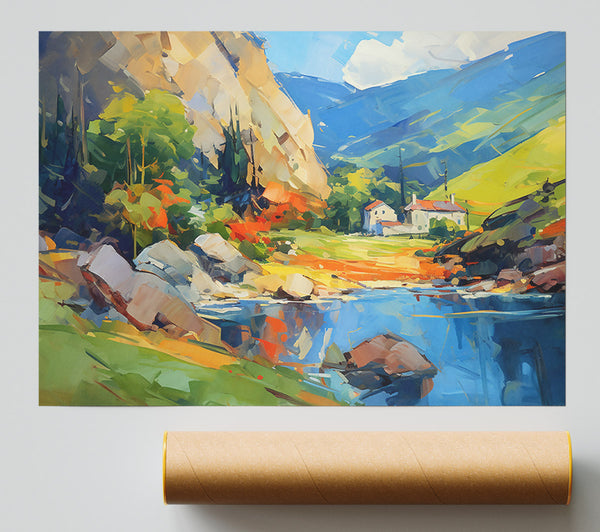 Blue Reflections In The Valley Giclee Print