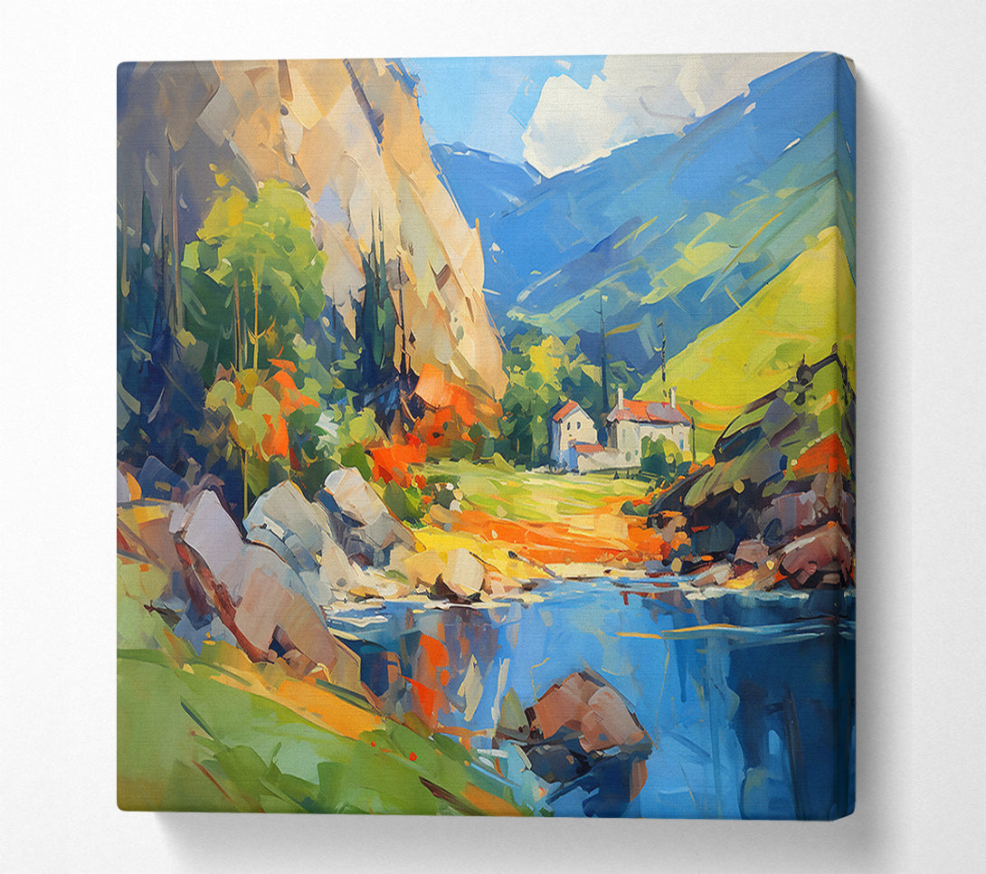  A Canvas Print of Blue Reflections In The Valley Canvas Art