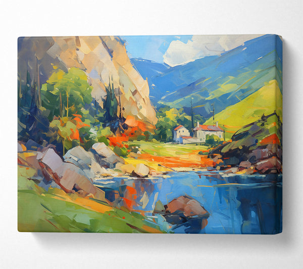  A Canvas Print of Blue Reflections In The Valley Canvas Art