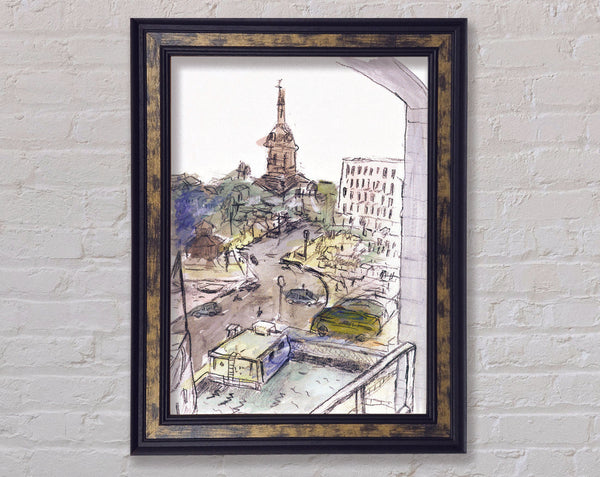 Charcoal Town Framed Print