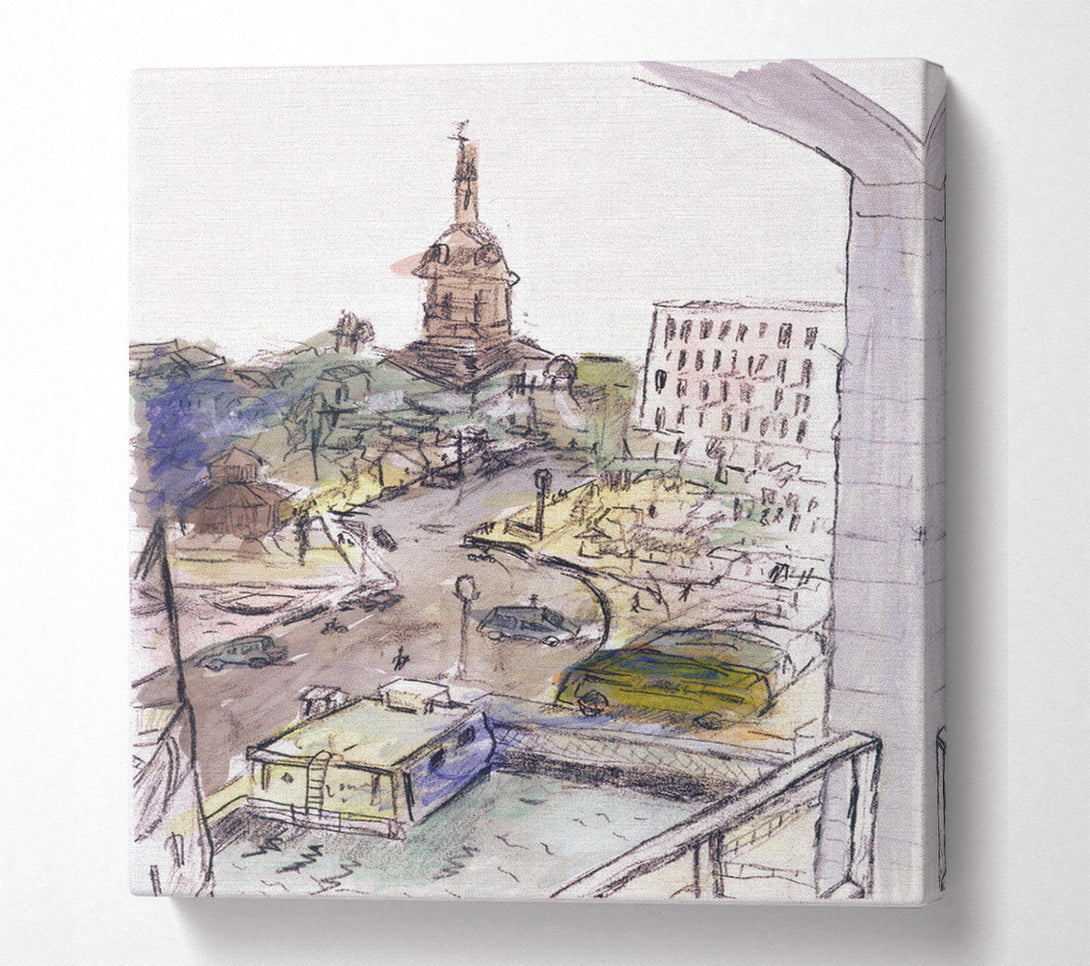  A Canvas Print of Charcoal Town Canvas Wall Art