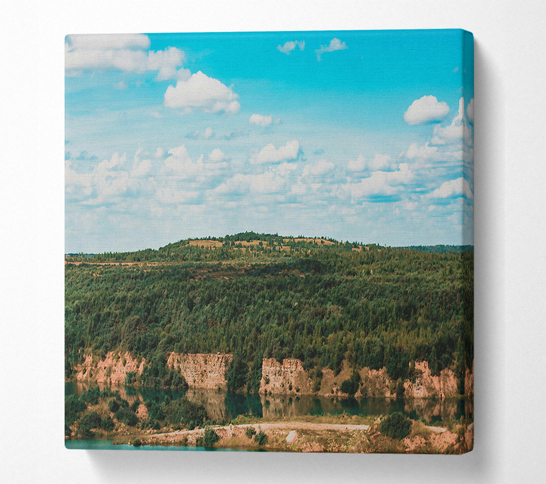  A Canvas Print of Azure Sky Reflections Canvas Wall Art