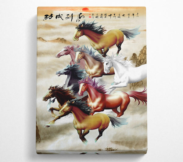  A Canvas Print of Charging Horses Canvas Print