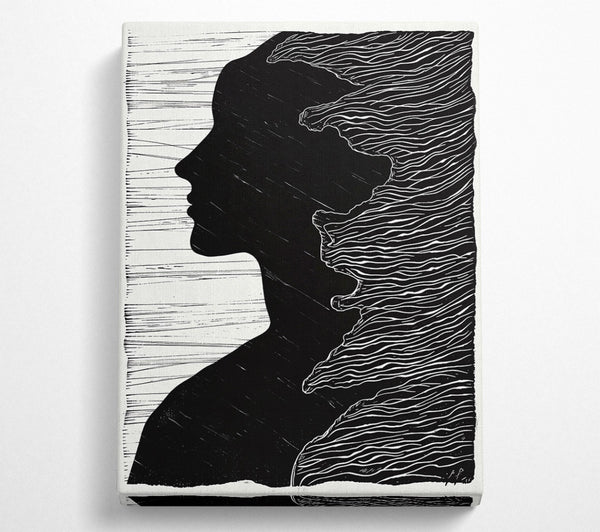  A Canvas Print of Black & White Waves Canvas Art