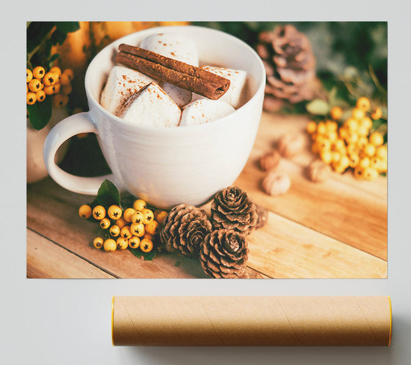 Warm White Cocoa Print